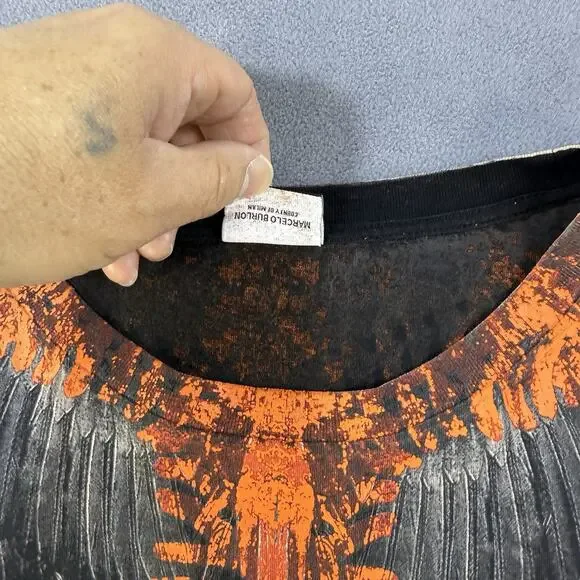 Marcelo Burlon Shirt Mens XS Black Icon Wings County Of Milan Short Sleeve Tee